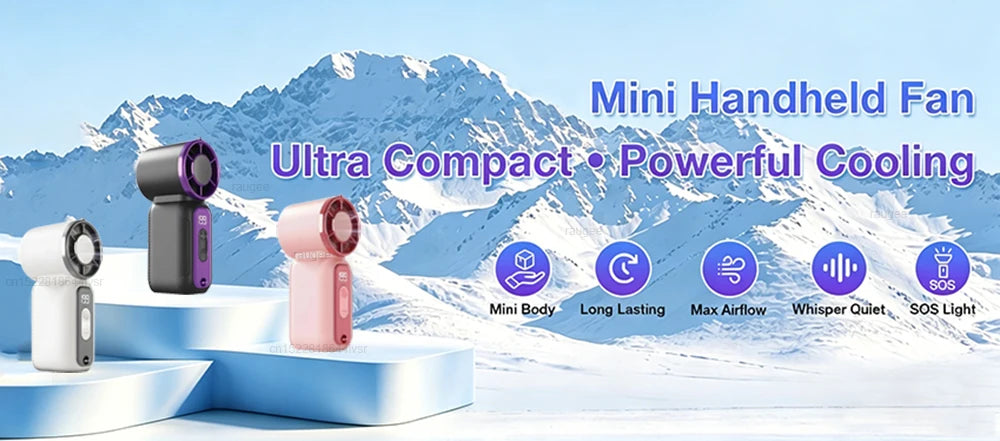 Mini Portable Handheld Fan USB Pocket Small Fan Air Cooler Rechargeable Outdoor Personal Hand Fan Portable Mini Fan for Travel