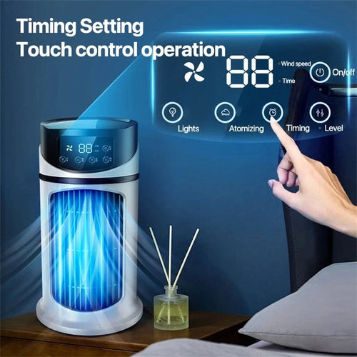 Portable Mini Air Cooler Fan – 3-in-1 Cooling, Humidifying & Purifying