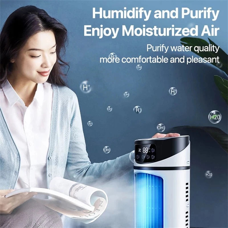 Portable Mini Air Cooler Fan – 3-in-1 Cooling, Humidifying & Purifying