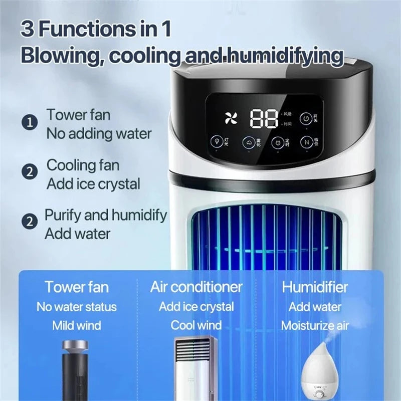 Portable Mini Air Cooler Fan – 3-in-1 Cooling, Humidifying & Purifying
